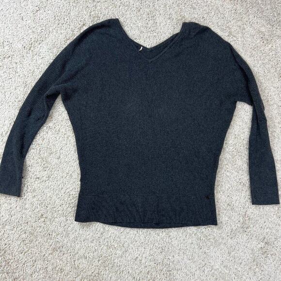 Calia Waffle Knit Sweater Oversized Gray - Picture 1 of 9